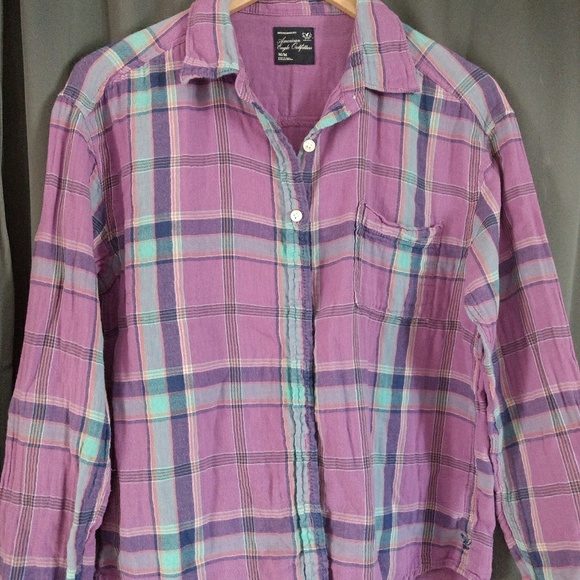 Vintage AEO Button Flannel - Picture 1 of 2